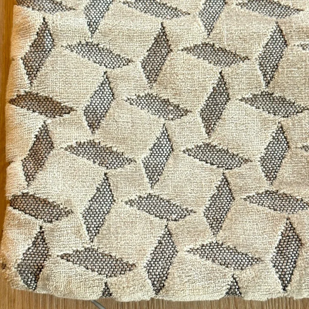 West Elm Tan Jacquard Geometric Pillow Cover 18x18 Modern Mixed Textures